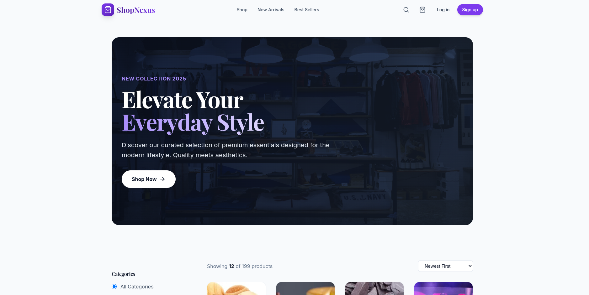 ShopNexus E-commerce Platform UI